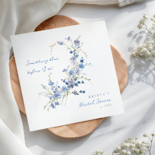 Serviette En Papier Fleurs sauvages bleues Baby Shower