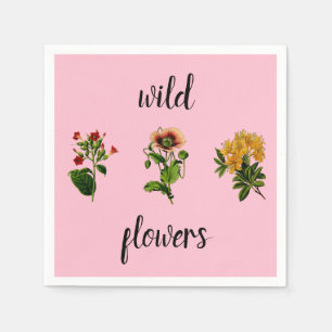 Serviette En Papier Fleurs sauvages Botanique Vintage