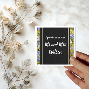 Serviette En Papier Fleurs sauvages colorées Mariage Serviettes à cock