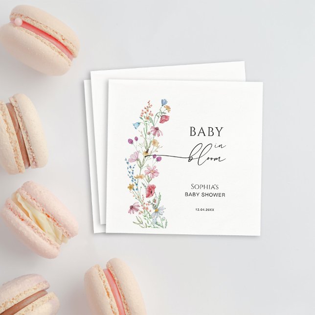 Serviette En Papier Fleurs sauvages dans le Baby shower Bloom (Créateur téléchargé)