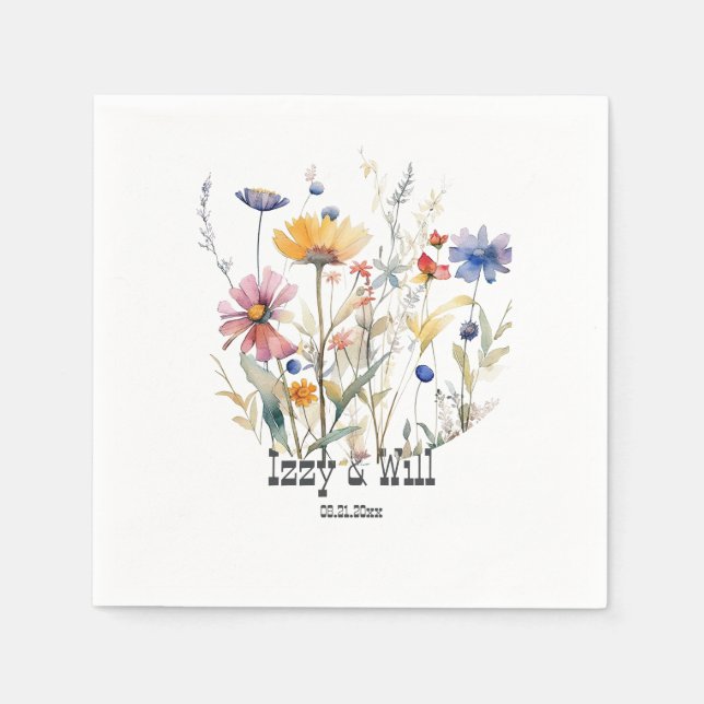 Serviette En Papier Fleurs sauvages de l'automne occidental Terra Cott (Devant)