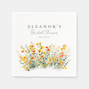 Serviette En Papier Fleurs sauvages de prairie jaunes et orange Shower