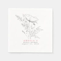 Fleurs sauvages dessinées à la main Élégant minima