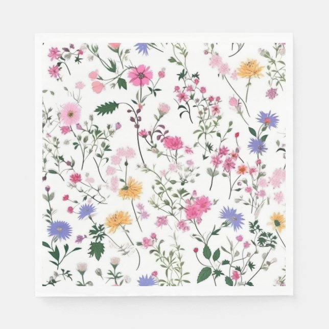 Serviette En Papier Fleurs sauvages d'été (Devant)