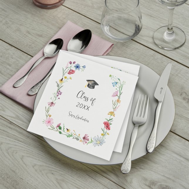 Serviette En Papier Fleurs Sauvages Diplômés (Créateur téléchargé)