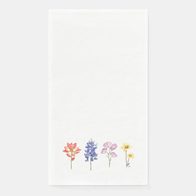 Serviette En Papier Fleurs sauvages du Texas - Pinceau indien, Bluebon (Devant)