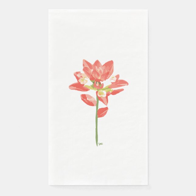 Serviette En Papier Fleurs sauvages du Texas - Pinceau indien, orange (Devant)
