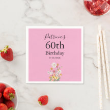 Fleurs sauvages Fête d'anniversaire rose 60 ans
