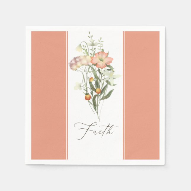 Serviette En Papier Fleurs sauvages Foi (Devant)