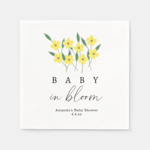 Serviette En Papier Fleurs sauvages jaunes - Bébé en fleurs