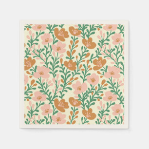 Serviette En Papier Fleurs Sauvages Roses Fleurie Baby Shower Personna
