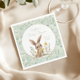 Serviette En Papier Fleurs sauvages Somebunny en route Baby Shower