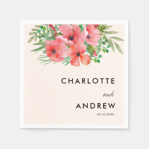 Serviette En Papier Fleurs simples, élégantes
