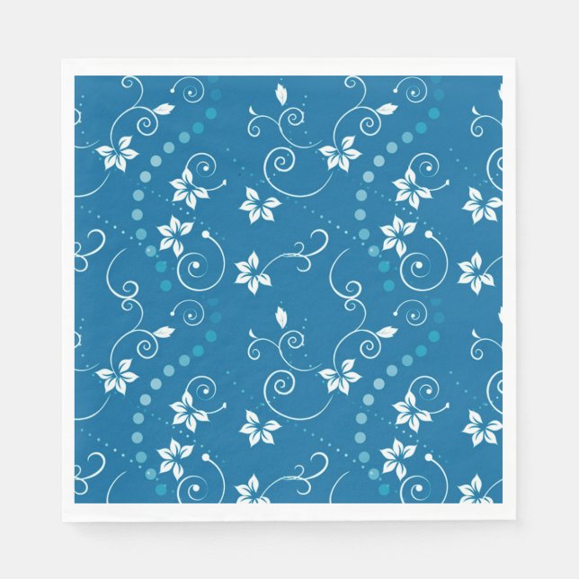 Serviette En Papier Fleurs, torrents et Pois (Devant)