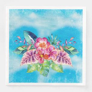 Serviette En Papier Fleurs tropicales de jungle - Aloha plage