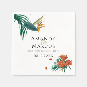 Serviette En Papier Fleurs tropicales Mariages