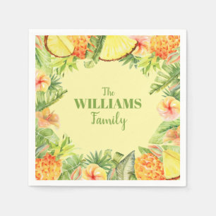 Serviette En Papier Fleurs tropicales Verdure fruitée