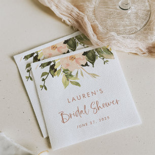 Serviette En Papier Fleurs Vintage Élégante Fête de Mariage