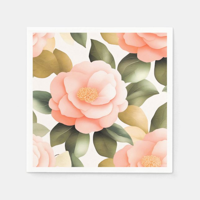 Serviette En Papier Fleurs vintages de Camellia (Devant)