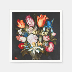 Serviette En Papier Fleurs vintages en verre par Ambrosius Bosschaer
