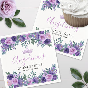 Serviette En Papier Fleurs violettes pour Quinceañera