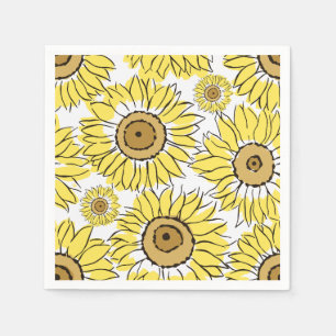 Serviette En Papier Fleuve Dorée Jaune Vibrant