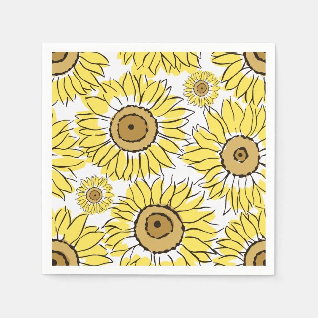 Serviette En Papier Fleuve Dorée Jaune Vibrant (Devant)