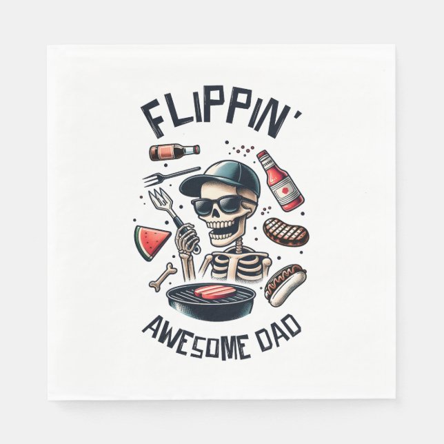 Serviette En Papier Flime papa génial (Devant)