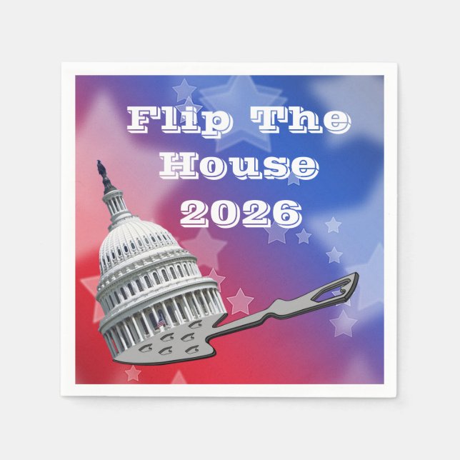 Serviette En Papier Flip The House Vote Blue 2026 (Devant)