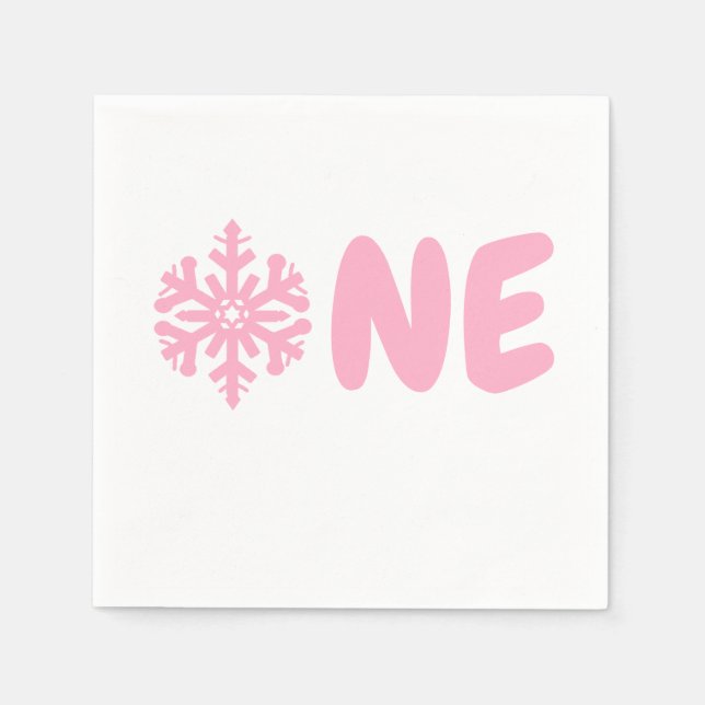 Serviette En Papier Flocon de neige 1er anniversaire (Devant)