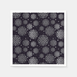 Serviette En Papier Flocon de neige argenté avec écailles de poisson m