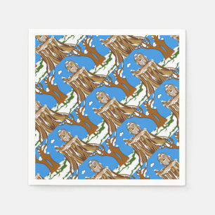 Serviette En Papier Flocon de neige au hibou