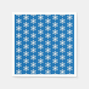 Serviette En Papier Flocon de neige blanc en 3D sur fond bleu