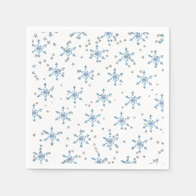 Serviette En Papier Flocon de neige de l'hiver Onederland (Devant)