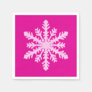 Serviette En Papier Flocon de neige Ikat - Fuchsia et rose glace