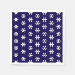 Serviette En Papier Flocon de neige Motif Marine bleu et blanc hiver