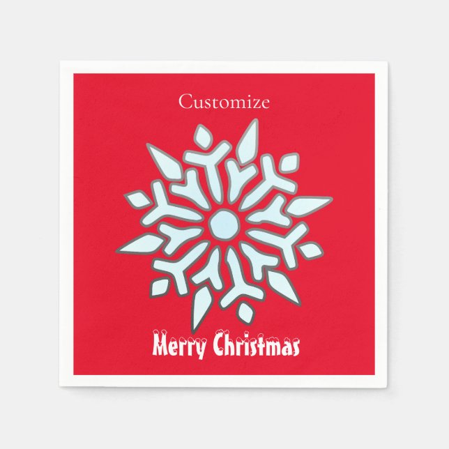 Serviette En Papier Flocon de neige ornement de Noël Thunder_Cove (Devant)