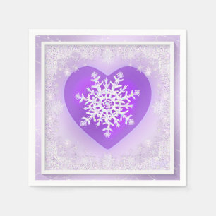 Serviette En Papier Flocon de neige pourpre