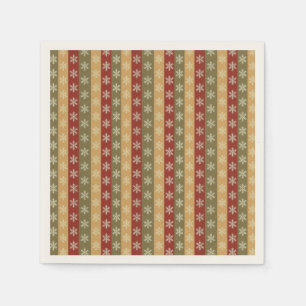 Serviette En Papier flocon de Noël rayé coloré traditionnel
