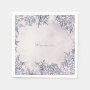 Serviette En Papier Flocons de neige de pays des merveilles d'hiver bl