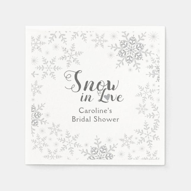 Serviette En Papier Flocons de neige d'hiver Neige en amour douche de  (Devant)