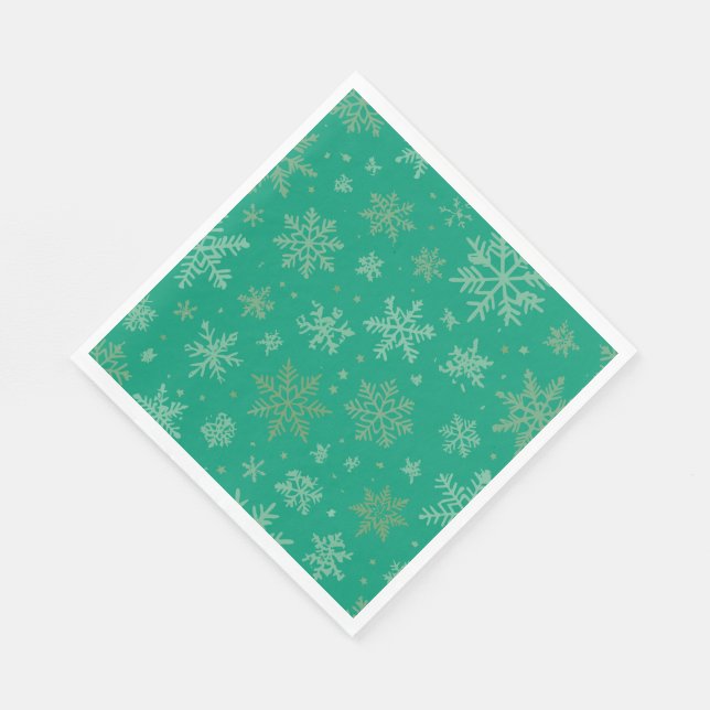 Serviette En Papier Flocons de neige Tiel et or (Coin)