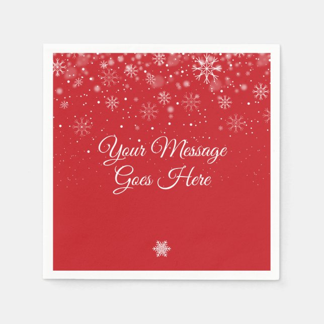 Serviette En Papier Flocons personnalisés Joyeux Noël (Devant)