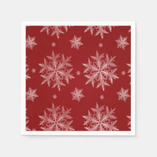 Serviette En Papier Flocons Rouges Fêtes de Noël