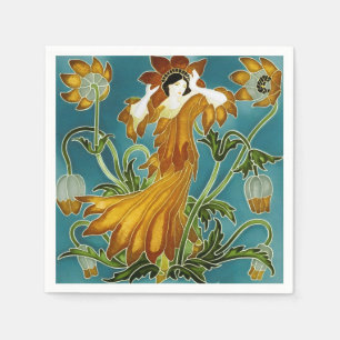 Serviette En Papier Flora Art Nouveau de Walter Crane