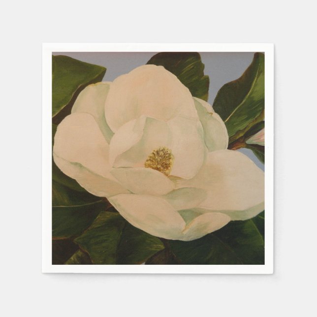 Serviette En Papier Floraison de Magnolia (Devant)