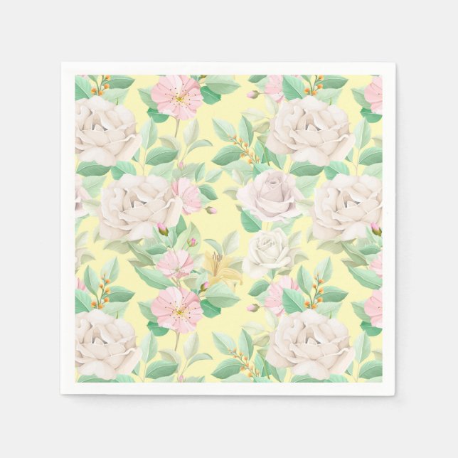 Serviette En Papier Floral (Devant)