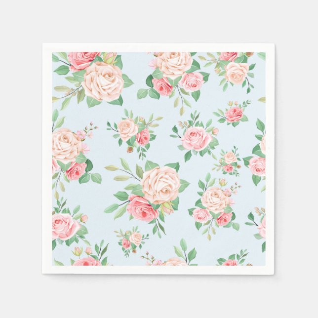 Serviette En Papier Floral (Devant)