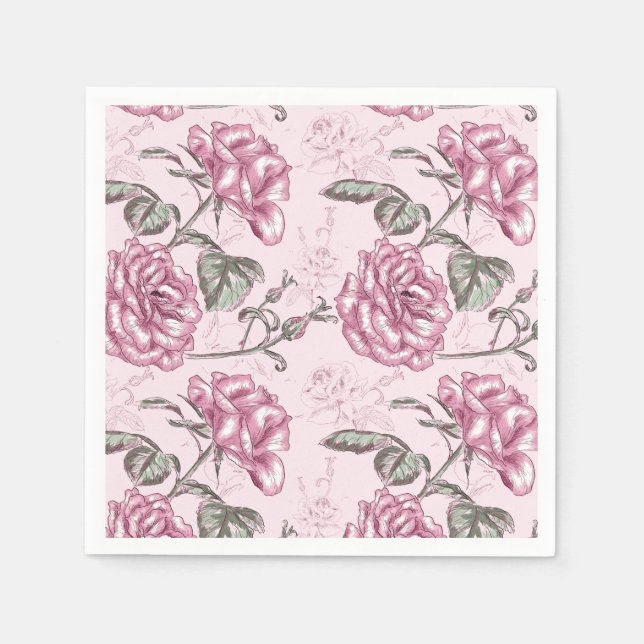 Serviette En Papier Floral (Devant)