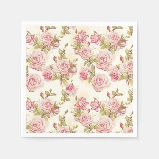 Serviette En Papier Floral (Devant)